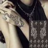 Tattoo overdracht schilderen bruiloft gereedschap hand body art sticker sjabloon henna stencil holle tekensjabloon tijdelijke tattoo stencil 240426