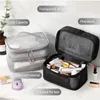 Pudełka do przechowywania Travel Mesh Wash Makeup Organizator kosmetyki makijaż pudełka na pielęgnację skóry plastikowe torebkę pojemnikową dla kobiet