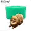 Moules 3D Dog Shape Moules de silicone à grande taille Chihuahua Pomeranian Shih Tzu Animal Candle Moule d'argile pour outil de décoration de gâteau Moule de boulangerie