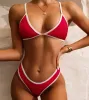 Set Sexy Triangle Sporty Bikinis Women Push Up Bikini Sport Swimwear White Fringe Two Piece Swimsuit Splicing Bathing Suit Biquini