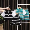 Kleidungsstücke neue Kinder Kleidung Anzug Summer Kinder Jungen große Streifen T -Shirt Shorts 2pcs/Set Kids Infant Mode Kleidung Kleinkind Sportbekleidung