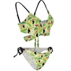 Kvinnors badkläder tropiska fåglar bikini baddräkt sexig push up novelly bikinis set damer bad justerbar feminin