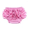 Shorts som säljer fast färg sommar söta flickor barn glasyr ruffle baby bloomers underkläder