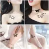 Tattoo -overdracht 30 stcs/lot 3D Butterfly Fake Tattoos Stickers For Woman Girls Black Transfer Tattoo Tijdelijke kleine schouderpols Body Tatouage 240426