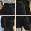 Frauenshorts schwarze Denim-Shorts für Frauen 2024 Sommer Neue hohe Taille Lose rohe Kante mit übergroßem vielseitigem vielseitigem Hotpants S-5xl D240426 übergroß