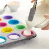 Moulds 12Pcs Silicone Cake Mold Round Shaped Muffin Cupcake Baking Molds Kitchen Cooking Bakeware Maker DIY Cake Decorating Tools