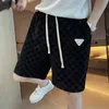 Męskie szorty codzienne moda gra prosta swobodny kolor solidny kolor luzu wszystkie dopasowanie 2024 Summer Elastic Rysunki Patch Pants Q240427