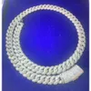 925 Sterling Silver VVS Moissanite Diamond Cuban Chain Halsband Hip Hop Jewelry Iced Out Cuban Link Chain för män