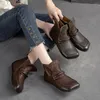 Chaussures décontractées Bottes courtes carrées rétro