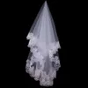 Bijoux de poils de mariage Accessoires de mariage Courts Veille de mariage blanc Ivory One Lay Bridal Veil appliques Lace Edge Accessoires de mariage bon marché