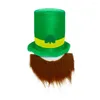 Berets St Patricks Day Green Hat Lucky Costume Accessories Celebration Carnival Props Irish Fun Party Beard