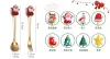 Uppsättningar 6/4/2st julklapp Glodsked Fork Set Elk Christmas Tree Decoration Dessert Scoop Fruit Fork Coffee Spoon Cutlery Set