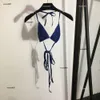 Marca Swimwear Women Bikini Diseñador de dos piezas Logotipo de moda de traje de baño Sexy chicas atadas al cordón