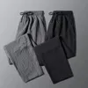 Vår/sommar/höst Ultra Thin Linen Casual Pants For Mens Straight Loose Large Size Sports Pants Cool and Bekväm 5XL 240422