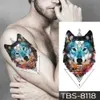 Tattoo Transfer Animal Waterproof Temporary Tatto Sticker Tiger Wolf Snake Skull Rose Glitter Body Art Transfer Fake Tattoo Men Women Tattoos 240426