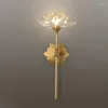 Wall Lamp Chinese Classical Copper K9 Crystal Lotus Flower Led G9 Zen Art Indoor Lighting For Living Room Decor Bedroom Tea