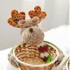 Dekoracja imprezy świąteczne ręcznie tkanin cukierki wiklinowy koszyk kreskówka Święty Santa Claus Fruit Opakowanie Pudełko Snowman Elk Doll Dork
