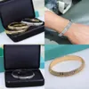 Biżuteria Projektant Crystal Diamonds Bransoletka Kobiety Mężczyźni ślub dla par marki Walentynki Prezent Rose Sier Gold z pudełkiem Oryginalna jakość