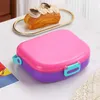 Bento Boxes Lunch Box portatile con forchetta e cucchiaio a prova di perdite di plastica contenitore per alimenti per esterni da campeggio per bambini box q240427