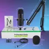 Microfones K66S Studio Microphone med mångsidig och robust sändningsarm, USB -kondensor MIC för inspelning av podcasting -strömmande YouTube