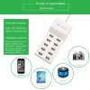 10 Port 10a US EU UK Branche multiples Mur Mur USB Chargeur Smart Adaptateur Mobile Phone Tablet Charging Appareil pour iPhone Samsung