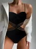 Ställ in sexig hård väska strappy onepiece bikini damer baddräkt tillverkare grossist