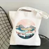 Einkaufstaschen Great Wave Bag Shopper Eco Canvas wiederverwendbarer Jute Recycle String Stoff Boodschappentas SAC TOILE