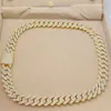 Хип -хоп сияющие украшения захлопывали 15 мм VVS D Color Moissanite Diamond 10k Gold Cuban Link Chain