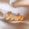 Stud Earrings Japanese And Korean Small Cherry Niche Design Sense Zircon Cute Sweet Fruit Summer Fresh Fine For Women.