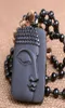 패션 자연 흑요석 Tathagata Buddha 헤드 펜던트 측면 Tathagata Buddha 펜던트 Sakya Mani Beads Necklace 전체 31749228736837