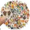 Tattoo Transfer 10/50PCS Cute Funny Fairy Tale Animal Dressed Illustration Stickers Decals DIY Notebook Phone Suitcase Luggage Wall Car Sticker 240426