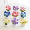 Flores de crochê de tulipas de crochê artificial Plant Pot Wedding Guest Gift Flower Bouquet Desktop Care Decorations Gift 240424