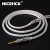 Accessori NICEHCK 16 core cavo placcato in argento 3.5/2,5/4,4 mm Plug mmcx/2pin/qdc per perno KZCCA ZSX C12 TFZ VX BL03 NX7MK3 MK4 DB3