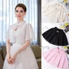 Scarves 1pcs Spring Summer Chiffon Shawl Multi-color Women's Wedding Dress Cheongsam Short Cape With Diamond Buckle Sun Proof Wraps