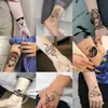 Trasferimento di tatuaggi 52 fogli cranio nero tatuaggi temporanei per uomini donne braccia tatuaggi in pasta falsa fiore di montagna animali 3D tatuaggi 240427