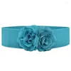 أحزمة Women Belt Belt Design Snow Flower Cover Wide Cover All Match Disperative Big Loze Decoration Performan