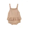 Rompers Born Baby Girl Sweter Romper Ruffle Rlete Bodysuit Bodysuit Fall Winter Outfit Ubrania