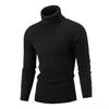 Herren lässige Pullover 5 Farben gerippte Schildkrötenhals Pullovers Langarm solider Pullover für Herbst und Winter