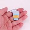 Cinnamoroll Emamel Pin Dog Drink Milk Tea Tea Late Label Значок комедийный сериал Cartoon Brooch модные украшения подарки