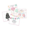 2024 Tarjeta de felicidad de feliz cumpleaños Tarjeta de regalo de impresión de dibujos animados con sobre para la celebración de la fiesta Bendición Invitar a la imagen de invitación a la imagen al azar para la fiesta