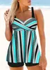 Tankini da bagno femminile da bagno a 2 pezzi Swimsuit normale 2 pezzi arancione stampato casual per le vacanze beach abbigliamento s-6xl 240426