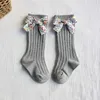 Calzini per bambini calzini calzini Floral Bows Knee High Toddler Long Calzio a strisce di cotone morbido Calzino Calzino in stile Principessa per 0-5 anni BAMBINI