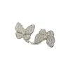 Designer Brand Xiaohongshu Seiko Butterfly Full Diamond Ring con design unico di apertura femmina e gioielli capaci con logo