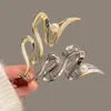 Clip per capelli Barrette Nuove donne Eleganti Oro Oro Silver Hollow Geometric Metal Cah Claw Vintage Capelli Vintage Cascia Accessori per capelli Fashion Fashion Accessori 240426