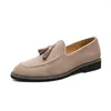 Casual schoenen elegante mannen klassieke jurk loafers merk moda italiana suede kwast leer formeel mocassim masculino couro