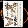 Tattoo Transfer Chains Body Arm Art Tattoo Stickers Gold Metallic Bracelet Girl Water Transfer Tattoo Leaf Women Leg Flash Fake Jewelry Tatoos 240426