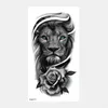 2E3W Tatouage Transfert 1pcs Autocollant temporaire étalant Tattoo Forest Lion Tiger Bear Flash Tattoos Femmes Leopard Wolf Crown Body Art Arm FaToo Tatoo 240427