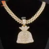 Lifeng Jewelry Fashion Diamond Wiselant Down Vvs Moissanite Dollar Money Bag Men Hiphop wisiorek