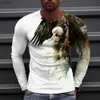 Herren-T-Shirts Vintage Frühlings- und Herbst-Herren runden Nacken T-Shirt Casual Long Sleeve Plus Size Mode Pullover Sport Schnell trocknend Kleidung