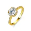 Ring S925 Sier Mosang Stone Luxury Round Bag 1 6,5 mm Vrouwelijke ring Precisie Geplateerd 14K Mosang Stone Live Broadcast